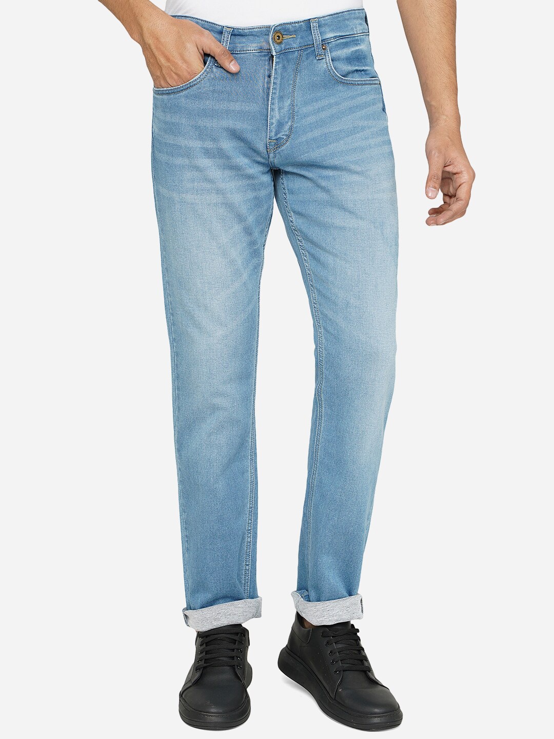 

Greenfibre Men Blue Straight Fit Cotton Heavy Fade Jeans