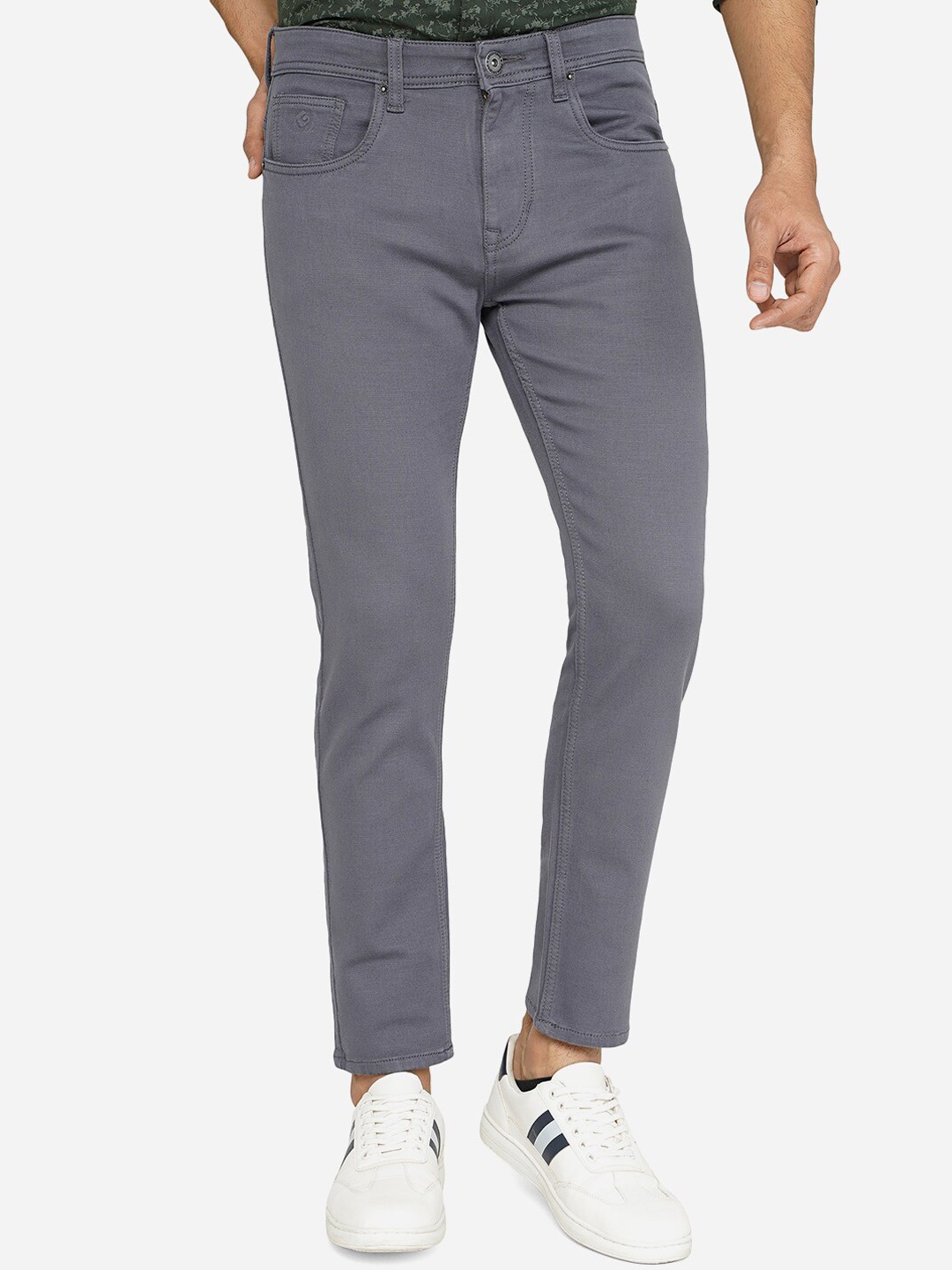 

Greenfibre Men Grey Slim Fit Cotton Jeans