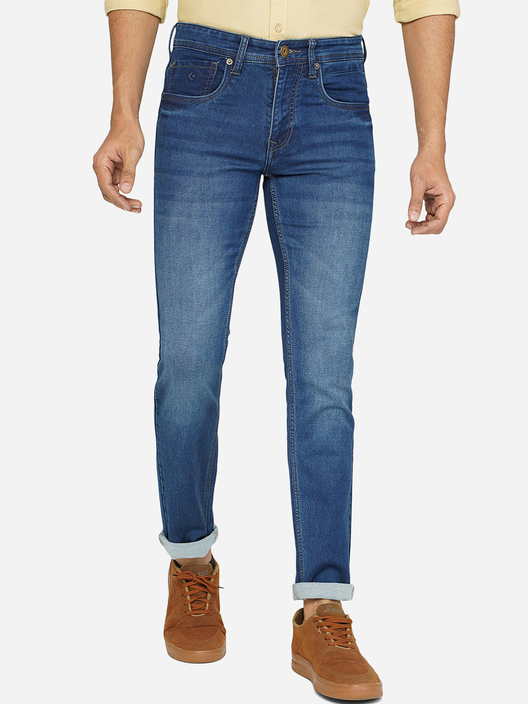 

Greenfibre Men Blue Slim Fit Cotton Heavy Fade Jeans