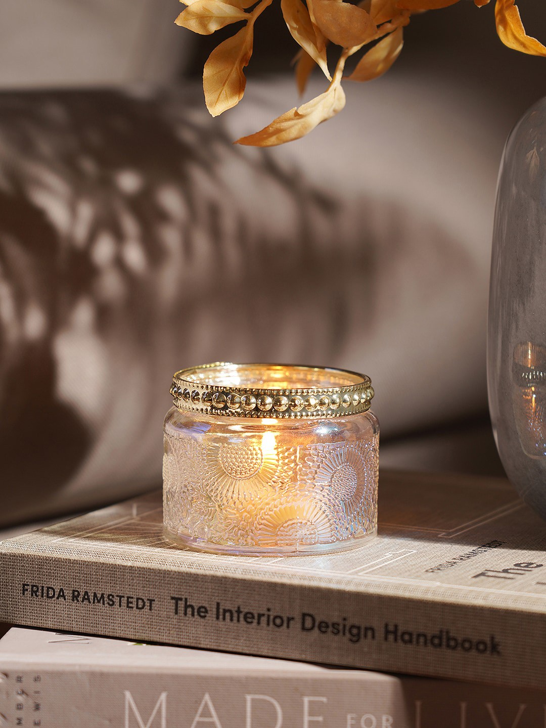

Pure Home and Living Transparent Set of 4 Textured Glass Tealight Holders