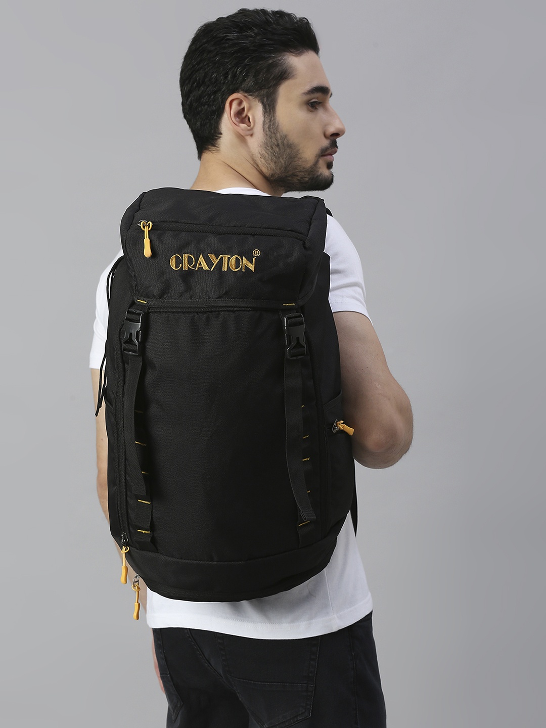 

CRAYTON Black Solid Trekking Rucksack Bag