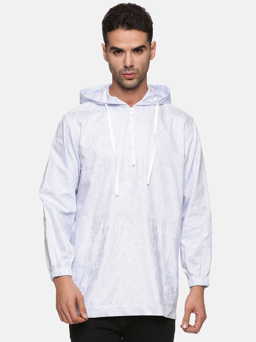 

DON VINO Men White Printed Cotton Hooded Sweatshirt