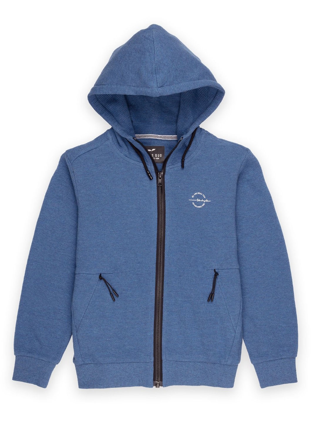 

Status Quo Boys Blue Solid Cotton Hooded Sweatshirt