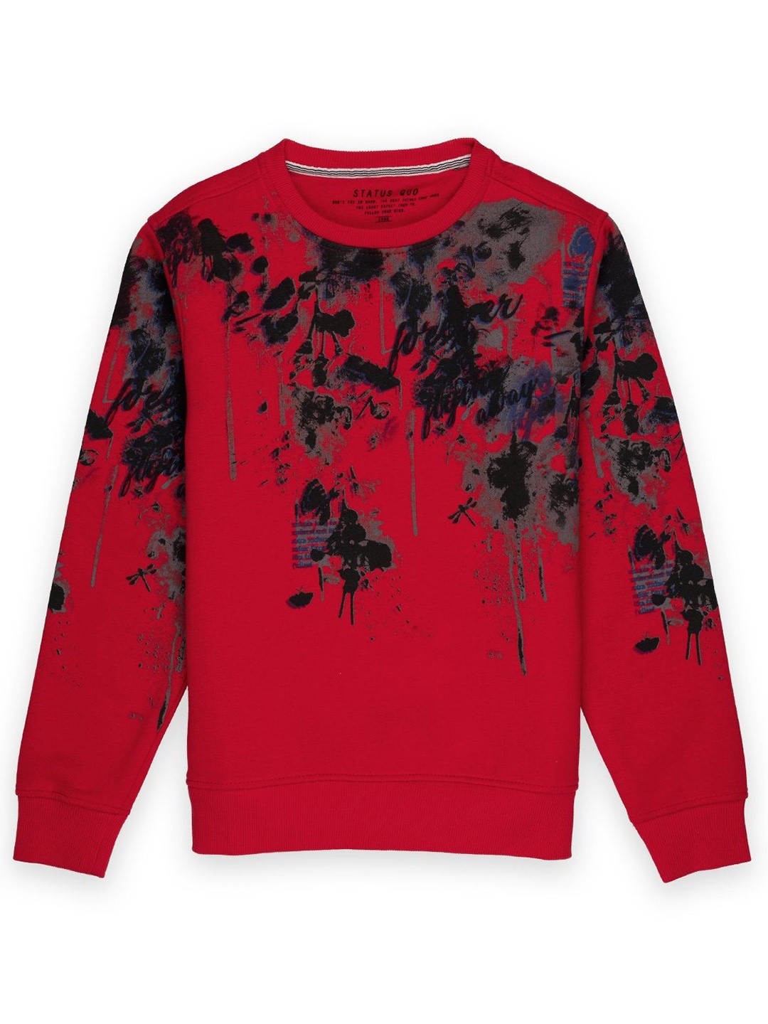 

Status Quo Boys Orange Printed Cotton Sweatshirt