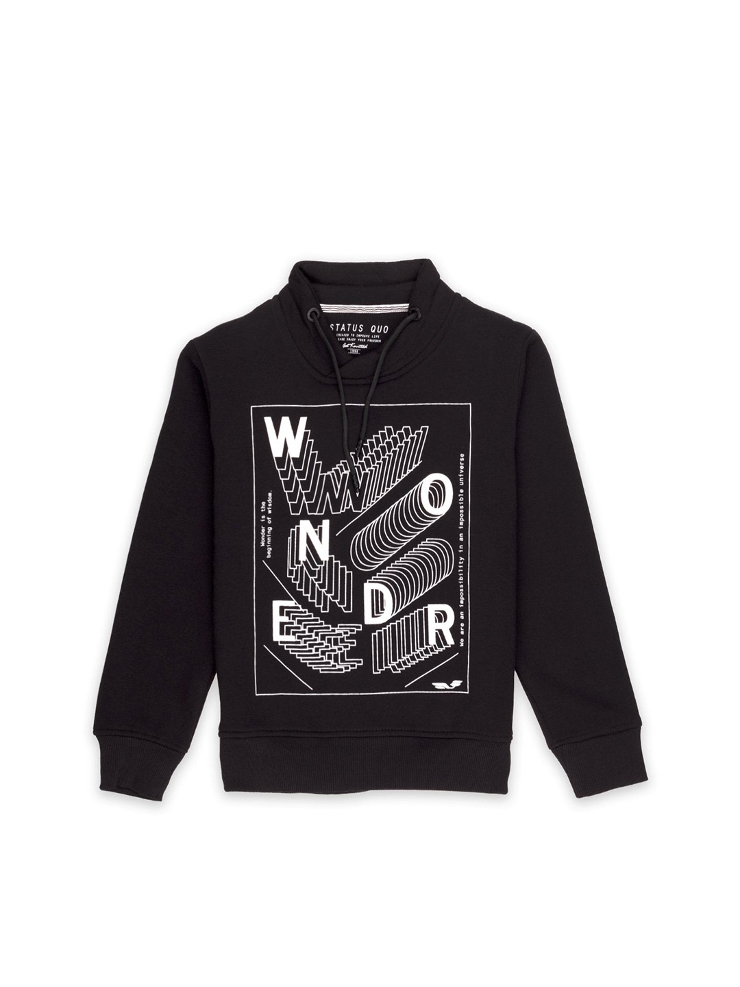 

Status Quo Boys Black Printed Cotton Sweatshirt