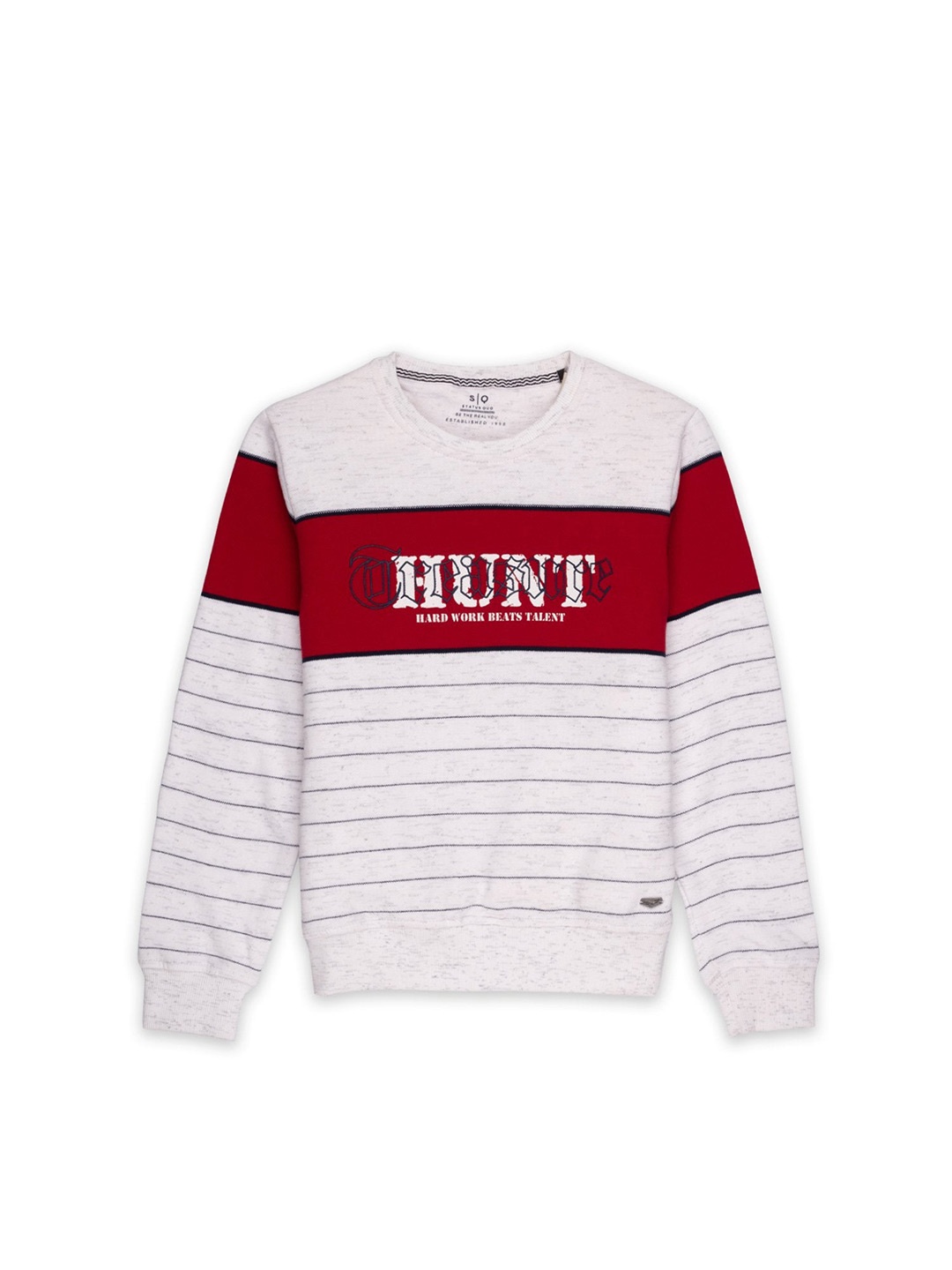 

Status Quo Boys White Printed Cotton Sweatshirt