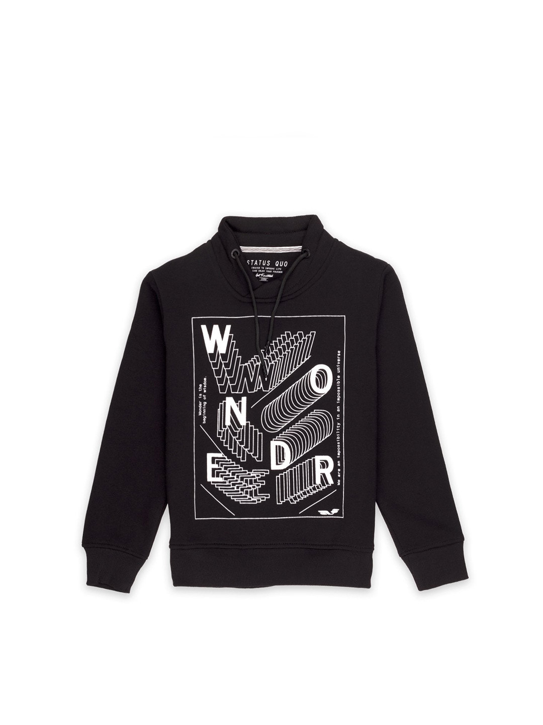 

Status Quo Boys Black Printed Cotton Sweatshirt