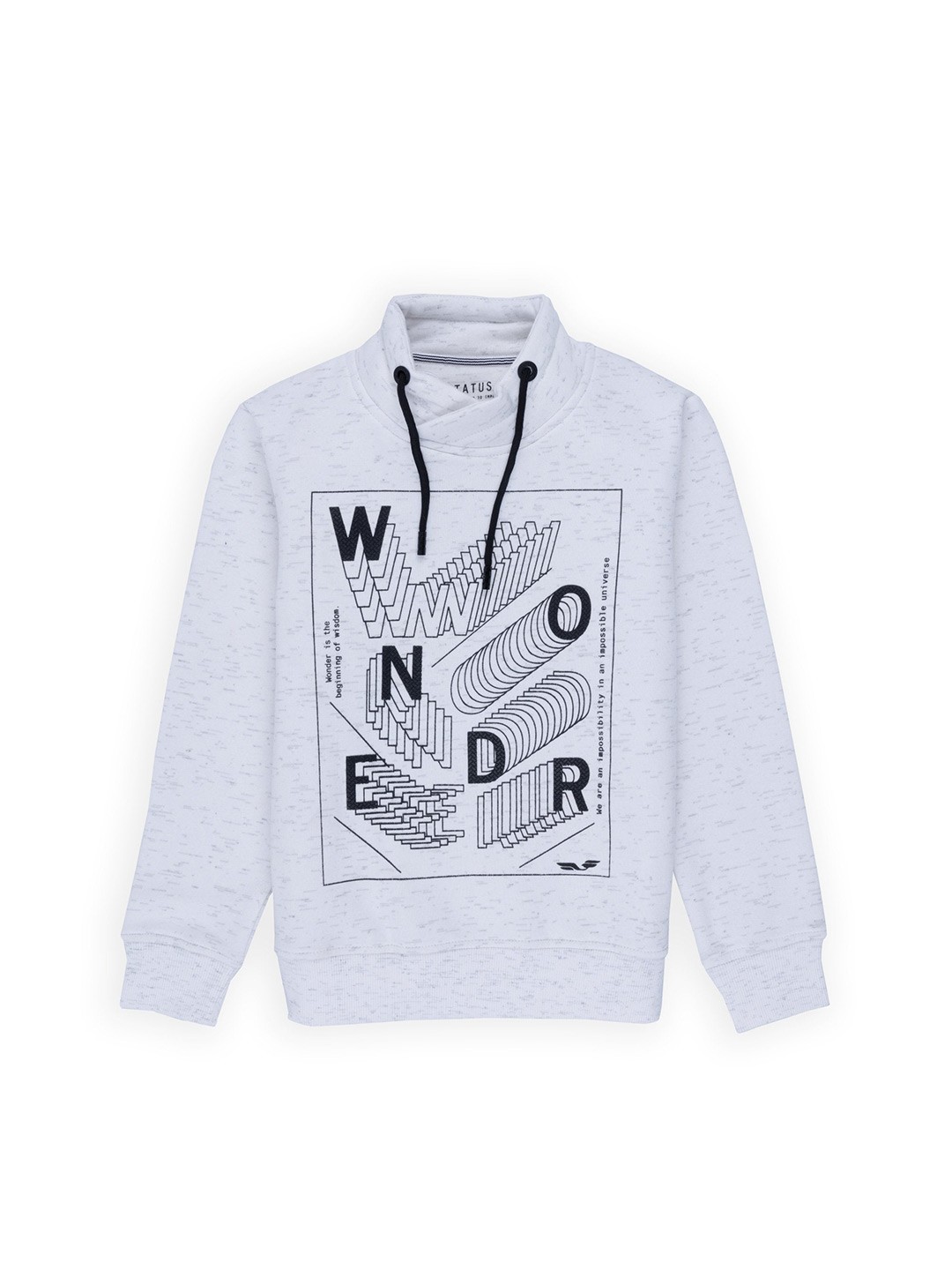 

Status Quo Boys White Printed Cotton Sweatshirt
