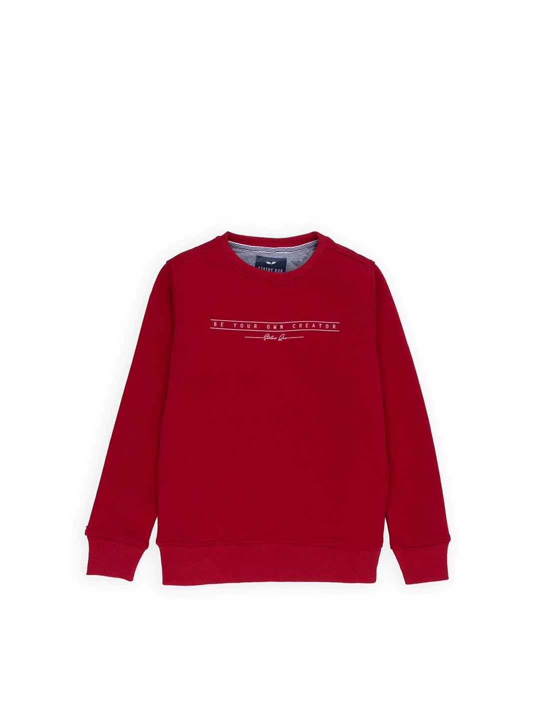 

Status Quo Boys Red Printed Cotton Sweatshirt