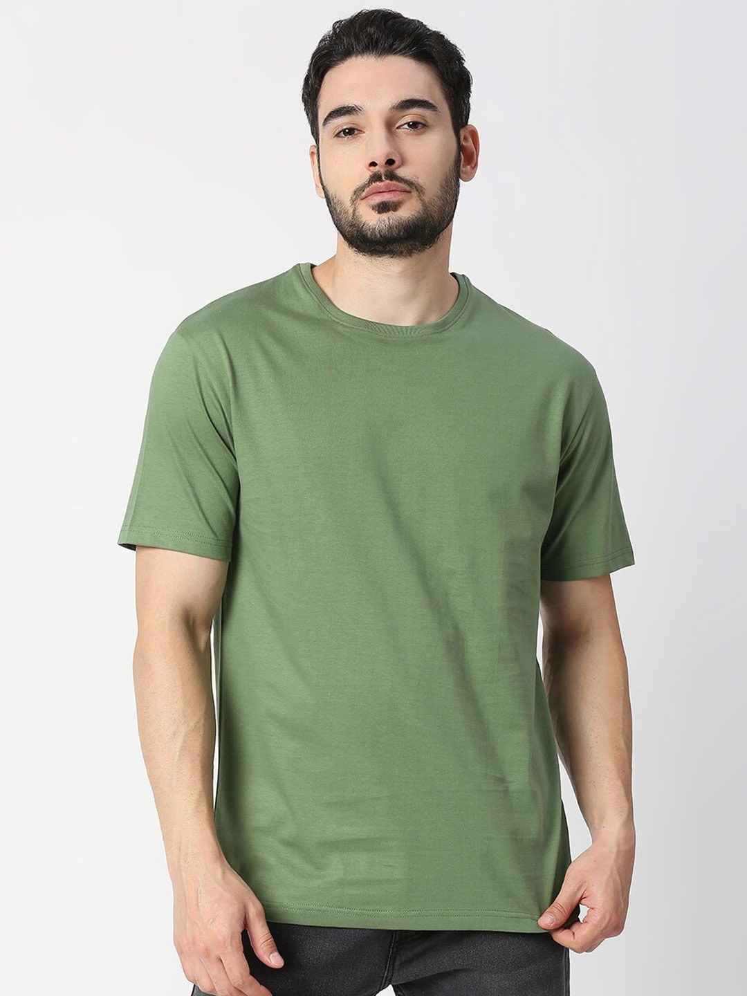 

Blamblack Men Green Pure Cotton T-shirt