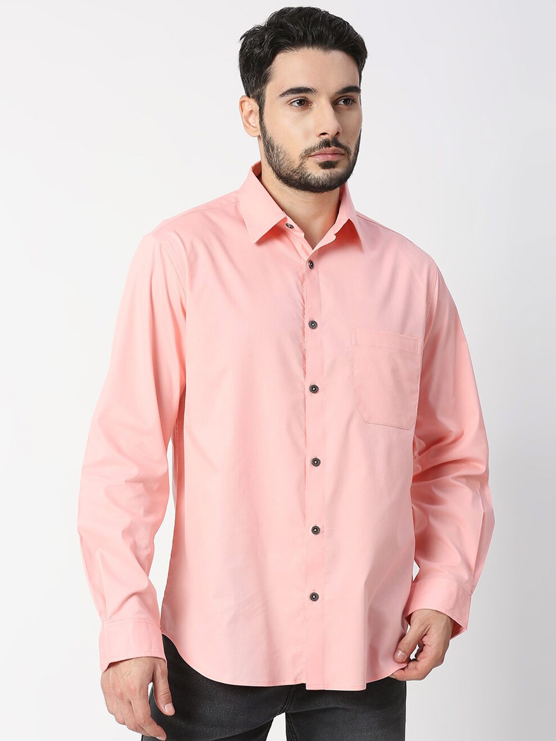 

Blamblack Men Pink Smart Casual Shirt
