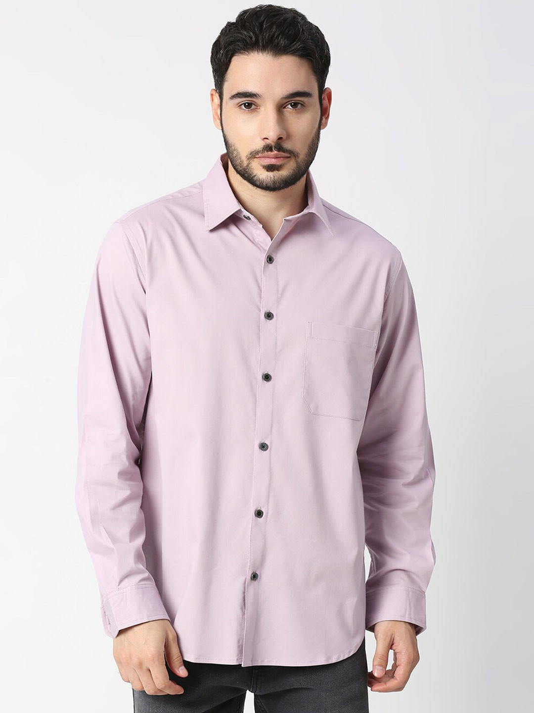 

Blamblack Men Lavender Smart Casual Shirt