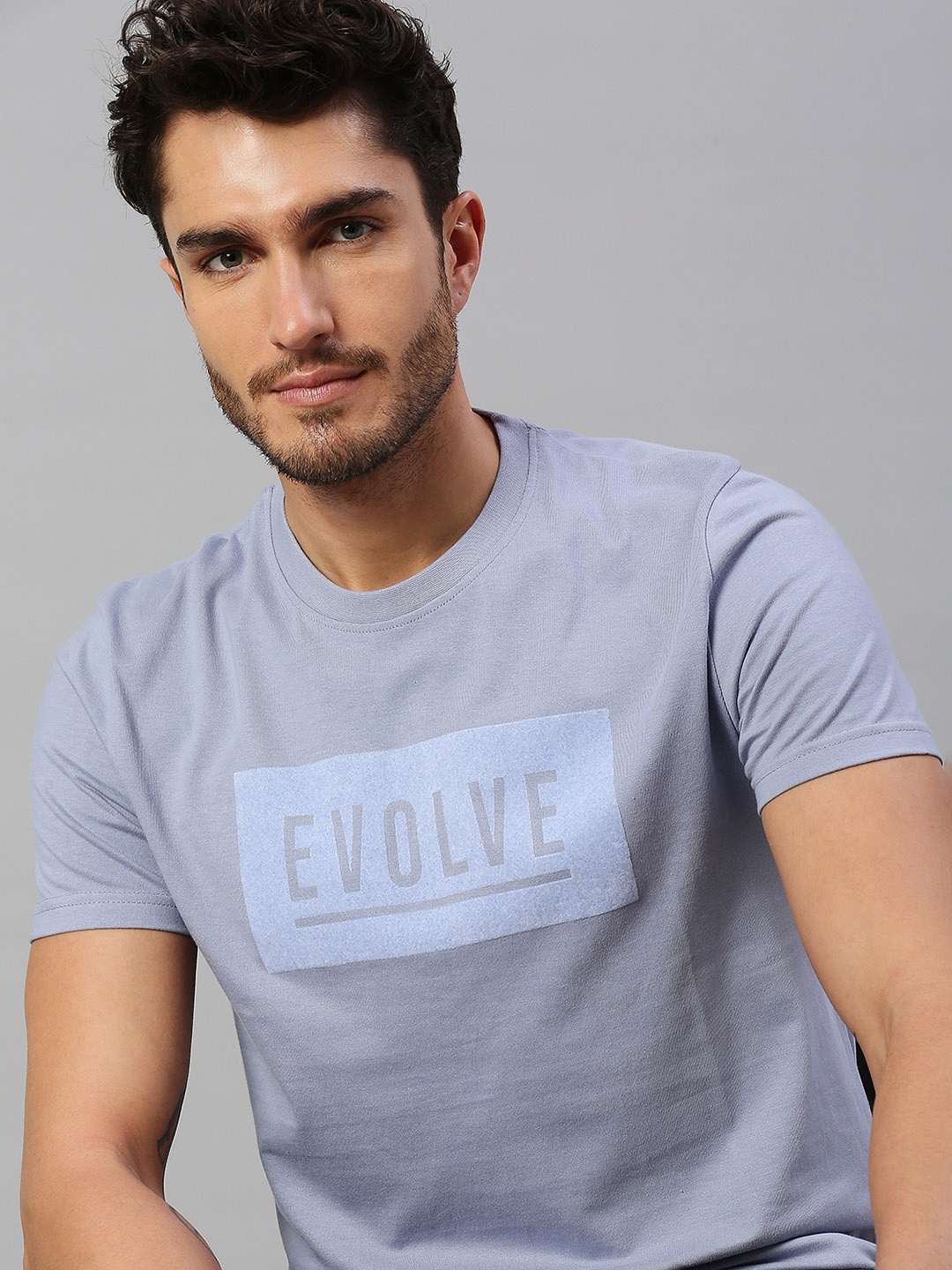 

Dennis Lingo Men Cotton Typography Printed T-shirt, Lavender
