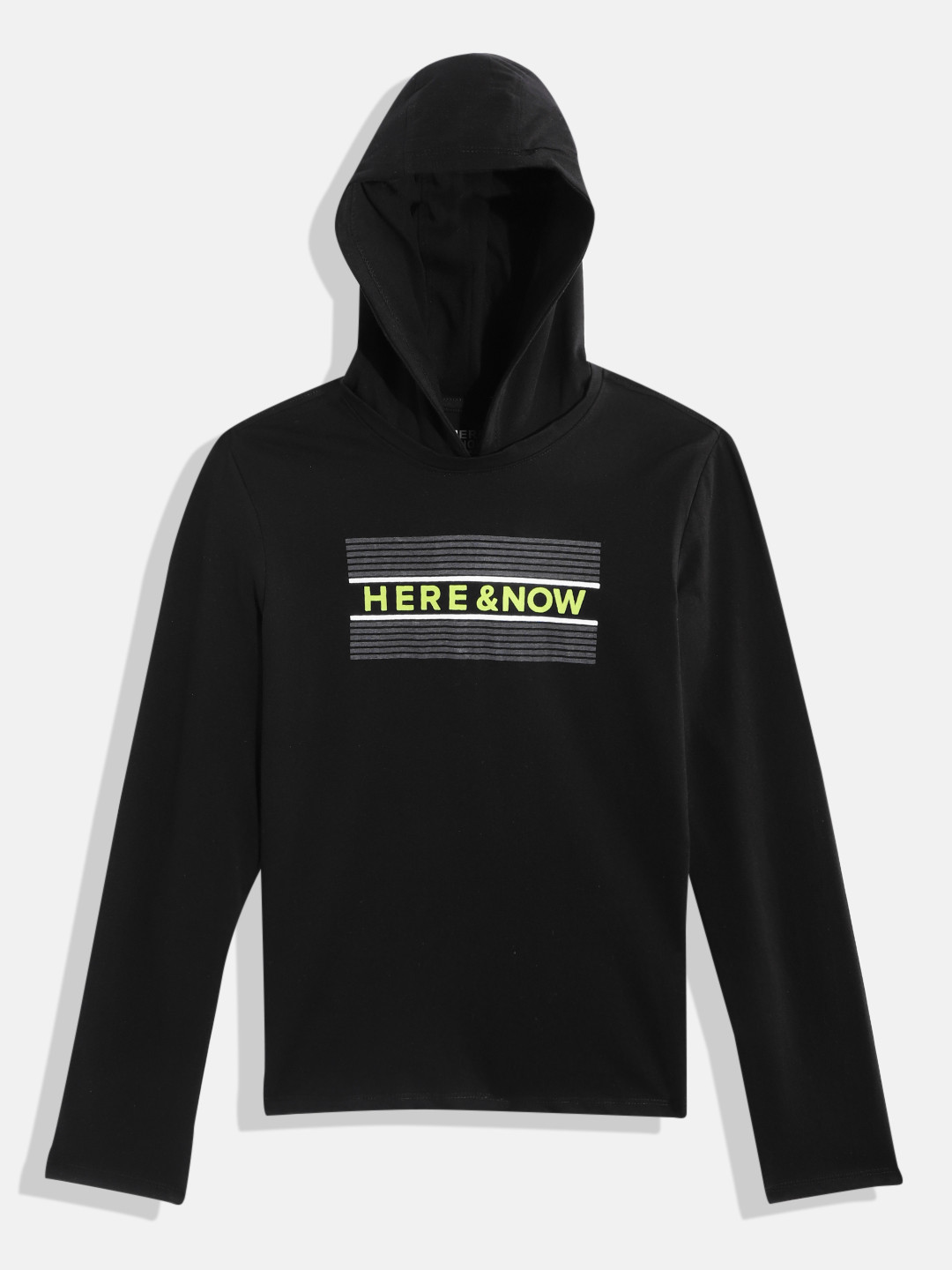 

HERE&NOW Boys Black Brand Logo Printed T-shirt