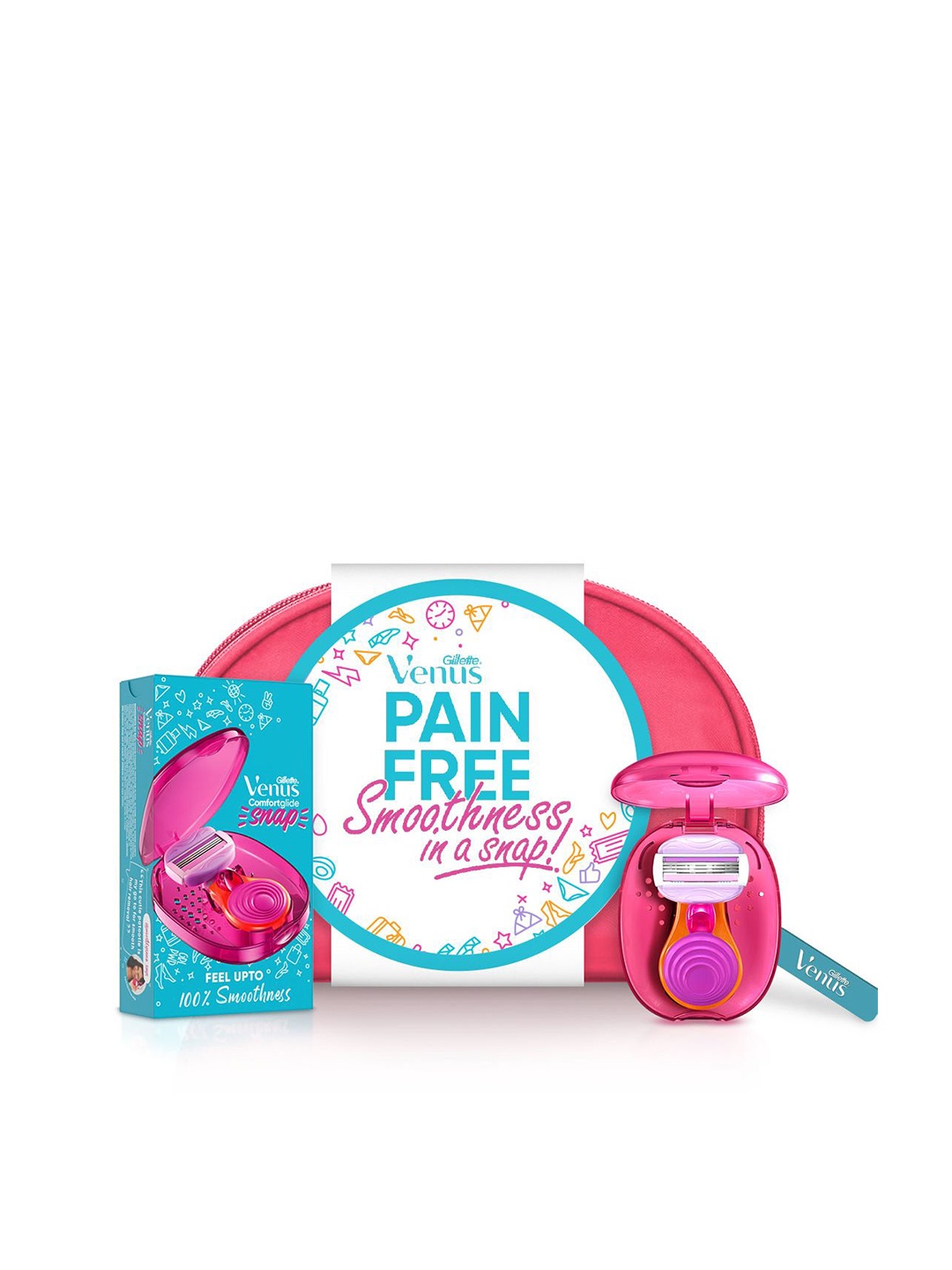 

Gillette Venus Snap Extra Smooth Razor with A Beauty Pouch, Pink