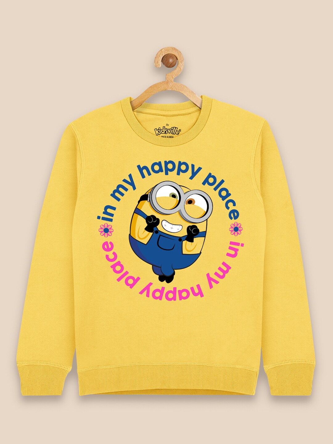 

Kids Ville Girls Minions Yellow Printed Sweatshirt