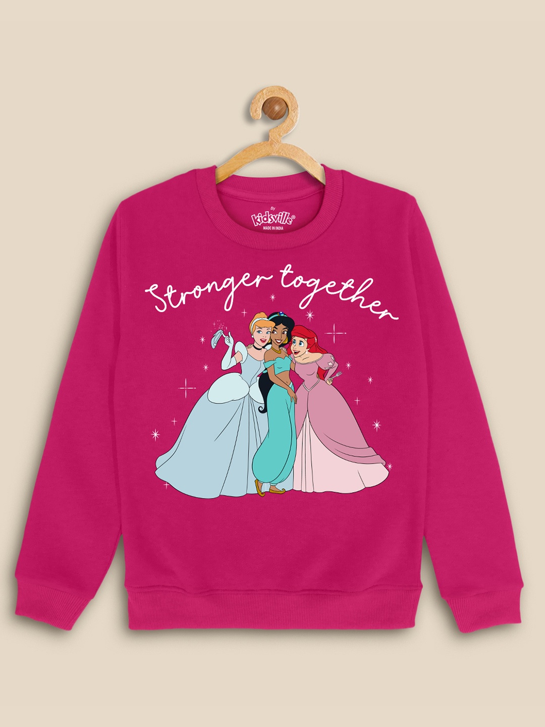 

Kids Ville Girls Pink Printed Sweatshirt