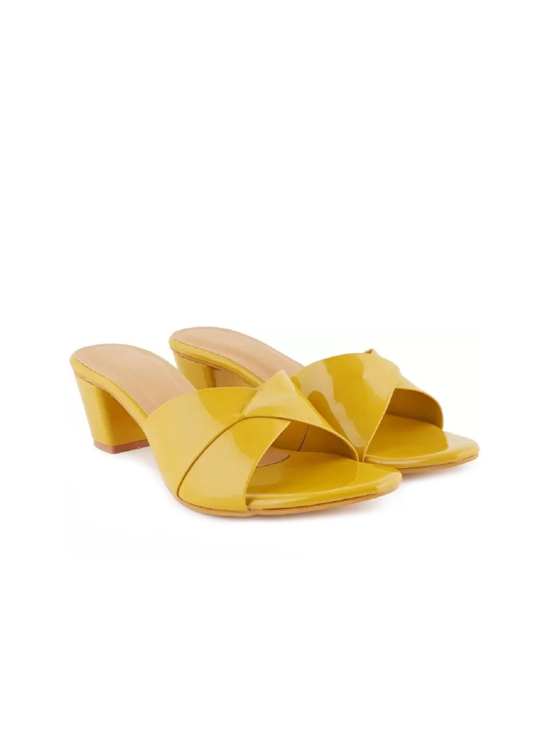 

H3F Yellow Platform Mules Heels