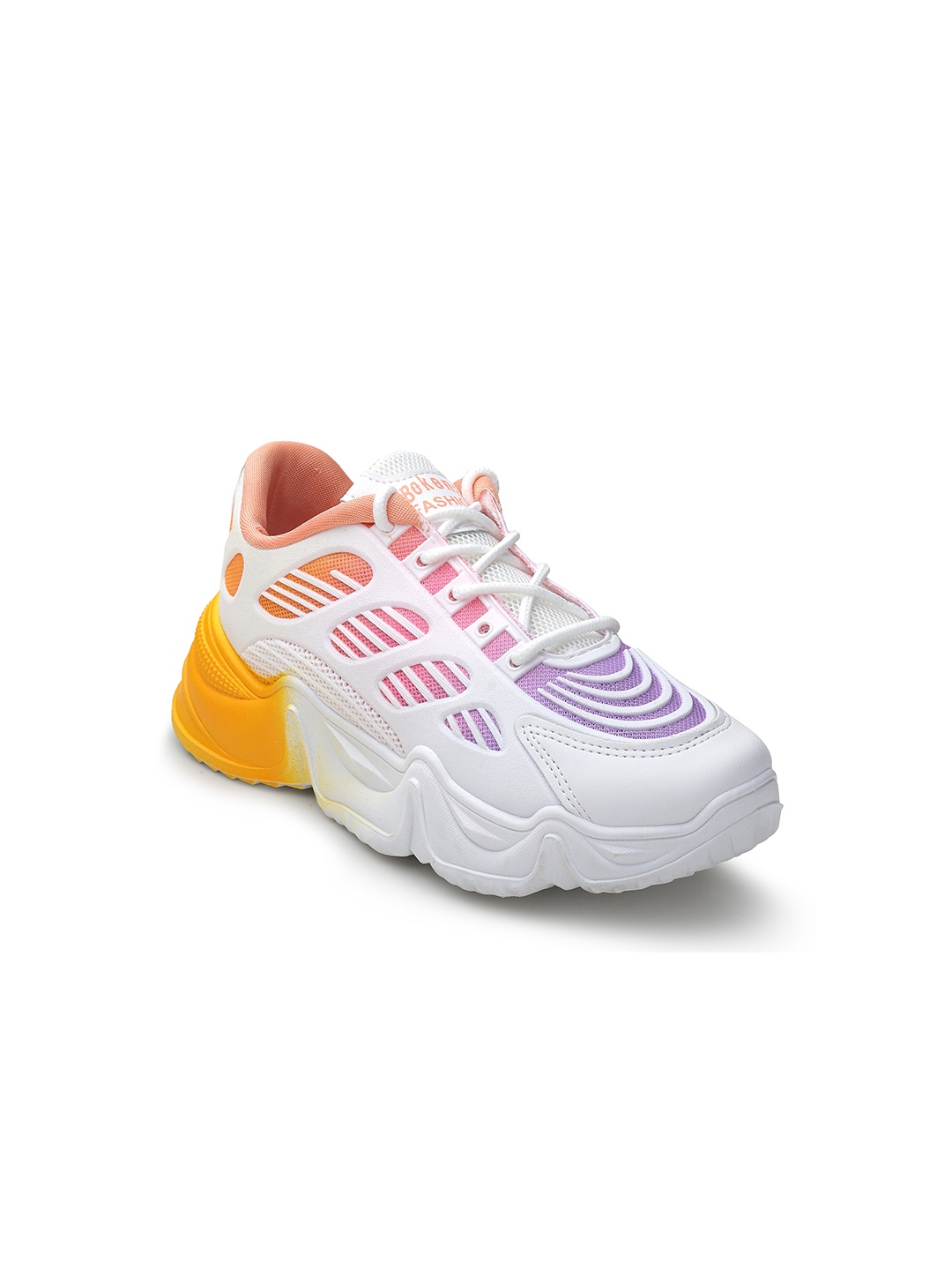 

CASSIEY Women Orange Mesh Walking Shoes