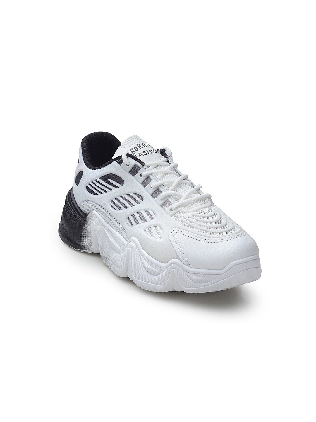 

CASSIEY Women White & Black Mesh Walking Shoes