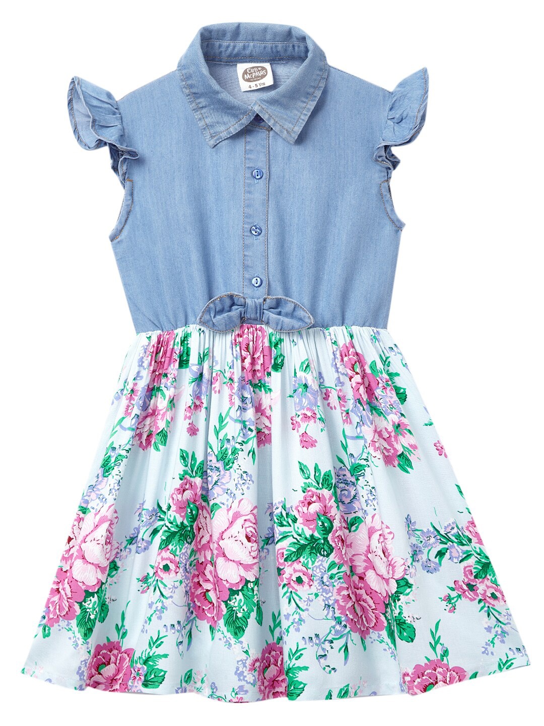 

Cub McPaws Blue Floral Printed Dress