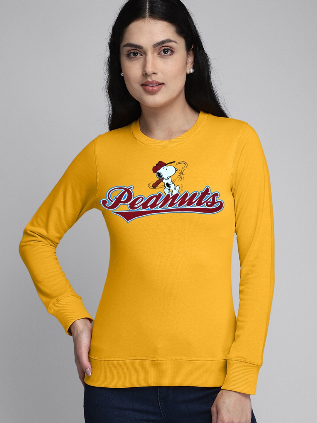 

Free Authority Women Yellow Peanuts Printed Sweatshirt