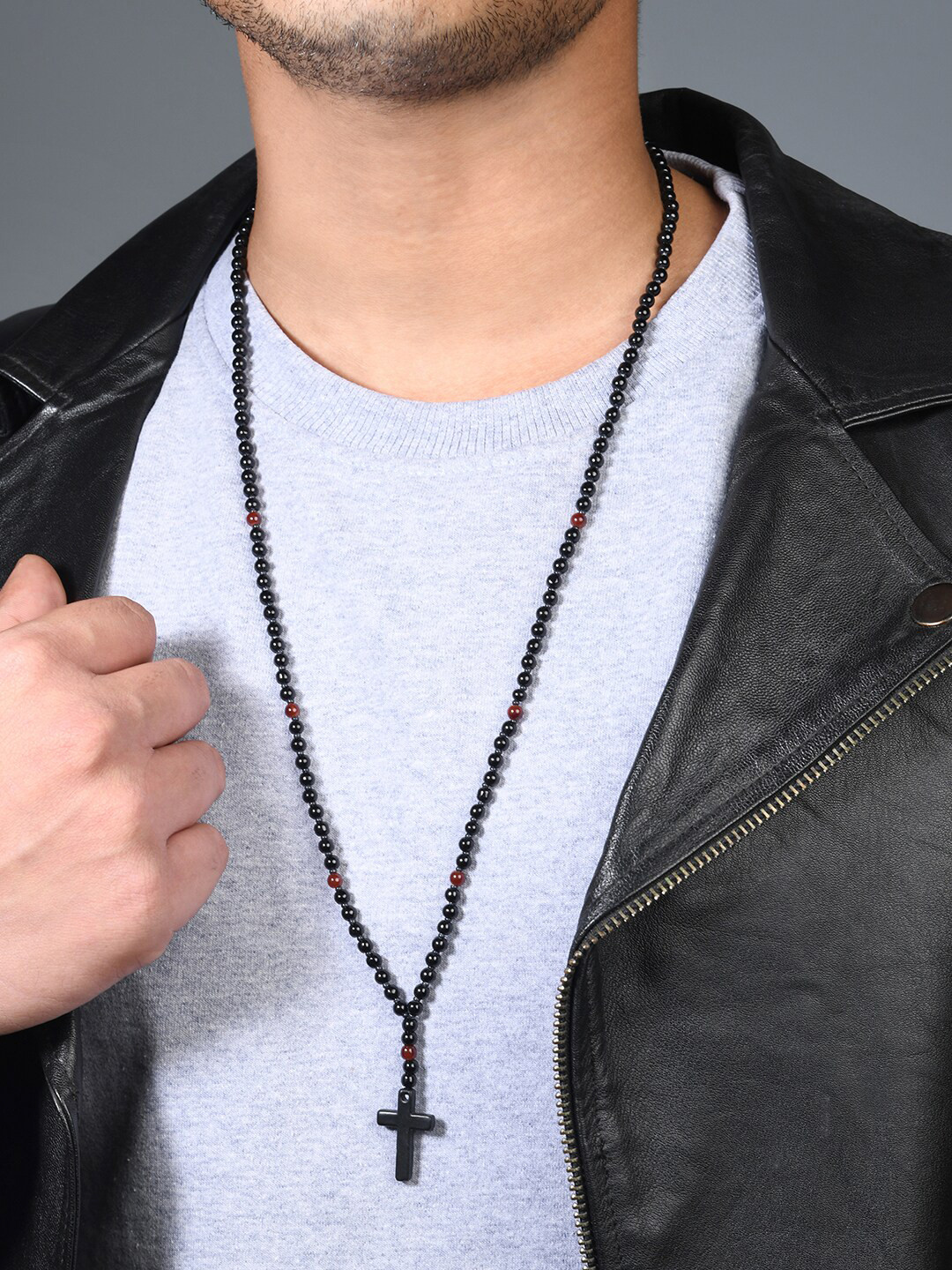 

The Bro Code Men Black Beaded Necklace