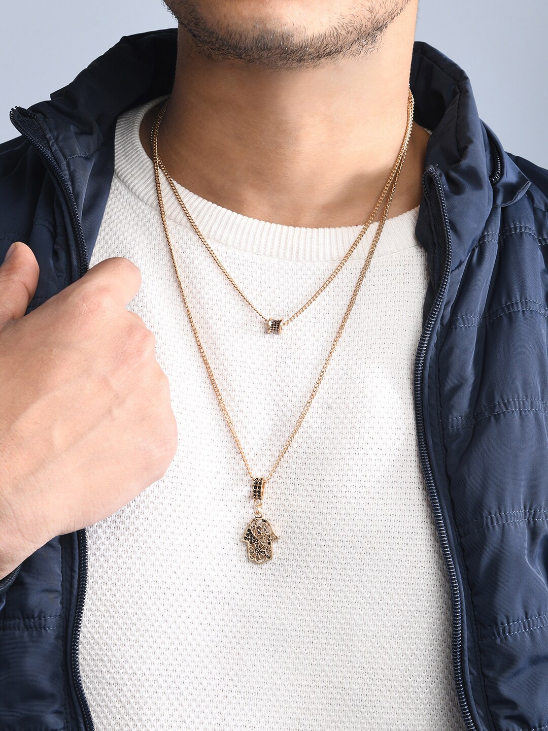 

The Bro Code Men Gold-Plated Layered Necklace