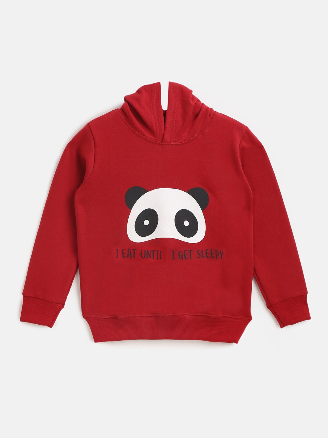 

HERE&NOW Boys Red & White Graphic Printed Hooded Sweatshirt