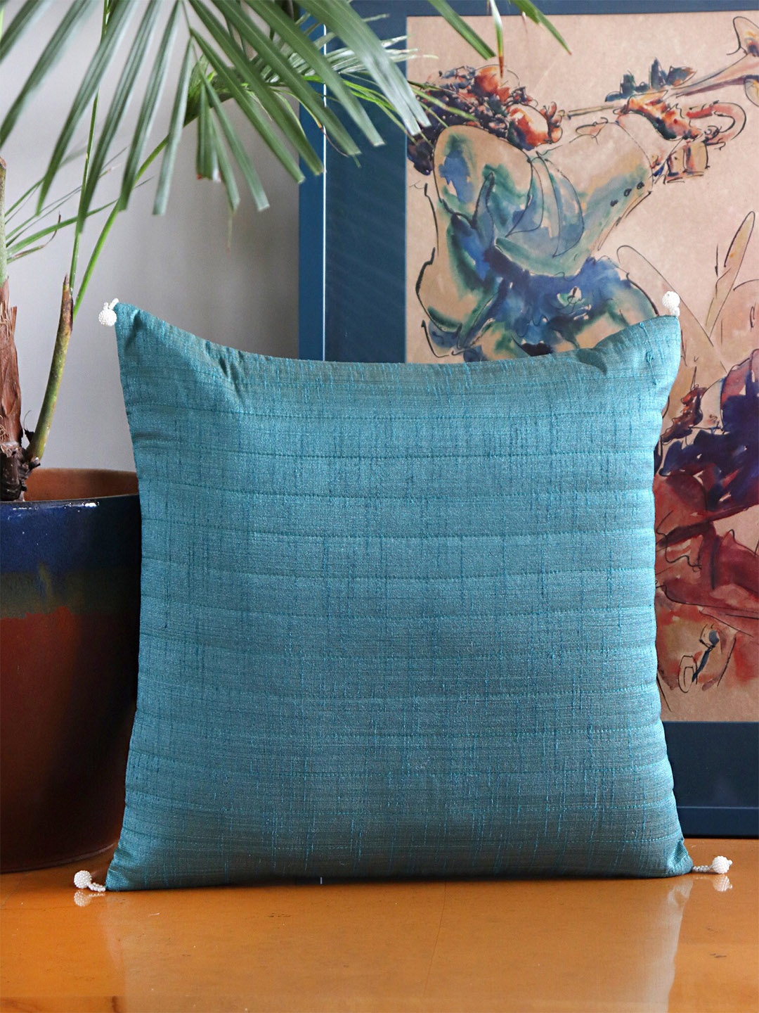 

ZEBA Teal Square Cushion Cover