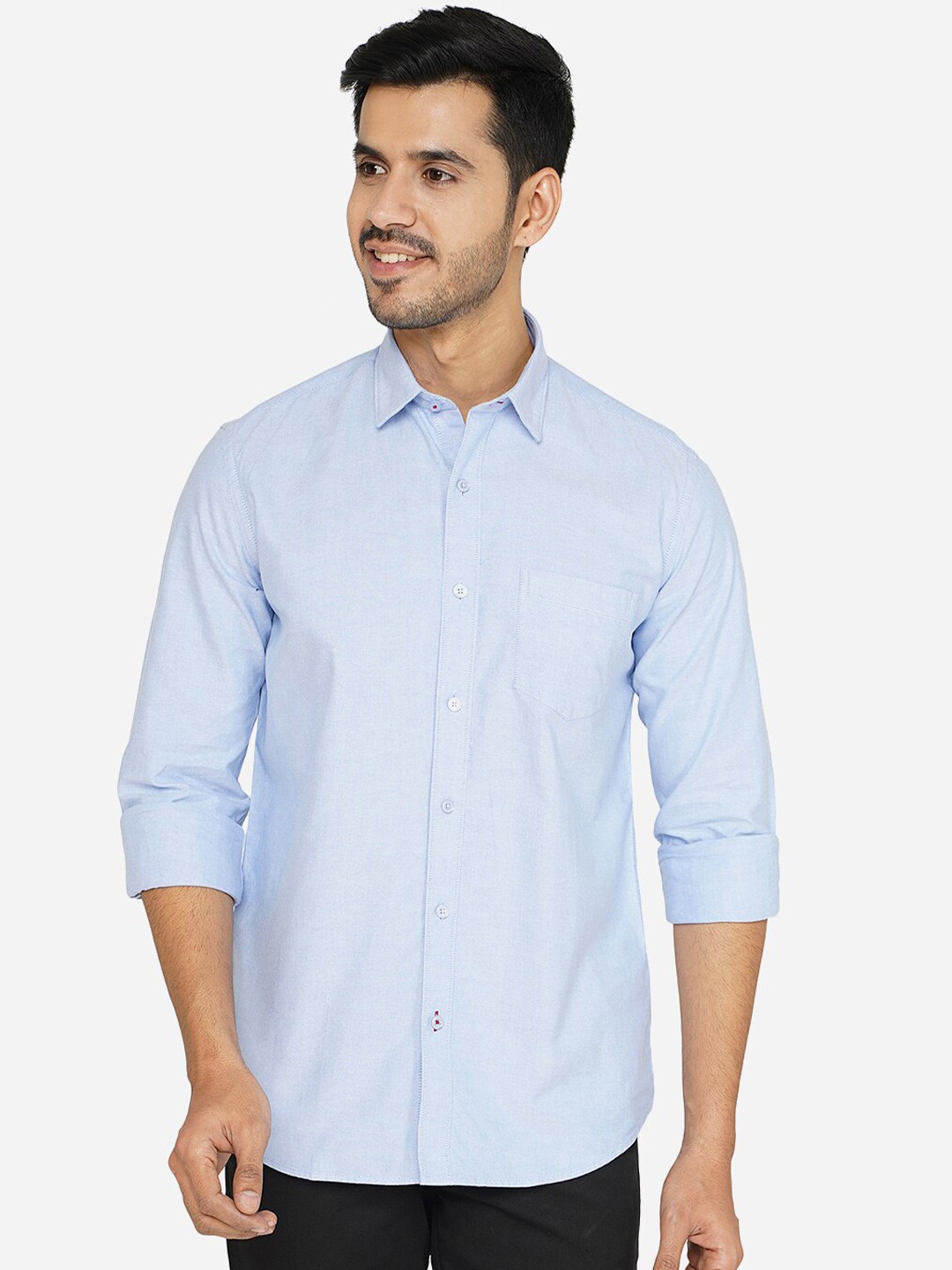 

JADE BLUE Men Blue Classic Slim Fit Cotton Casual Shirt