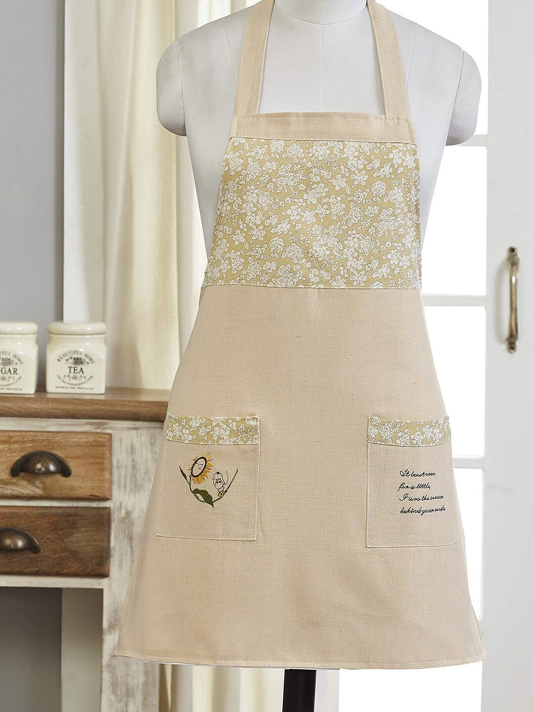 

homewards Beige Printed Cotton Apron