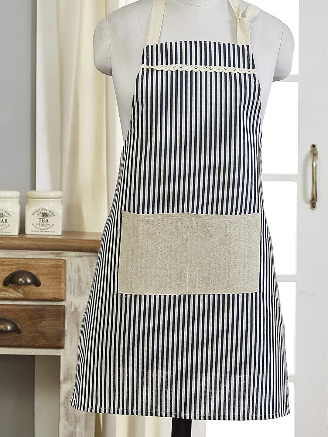 

Homewards Blue Striped Cotton Apron