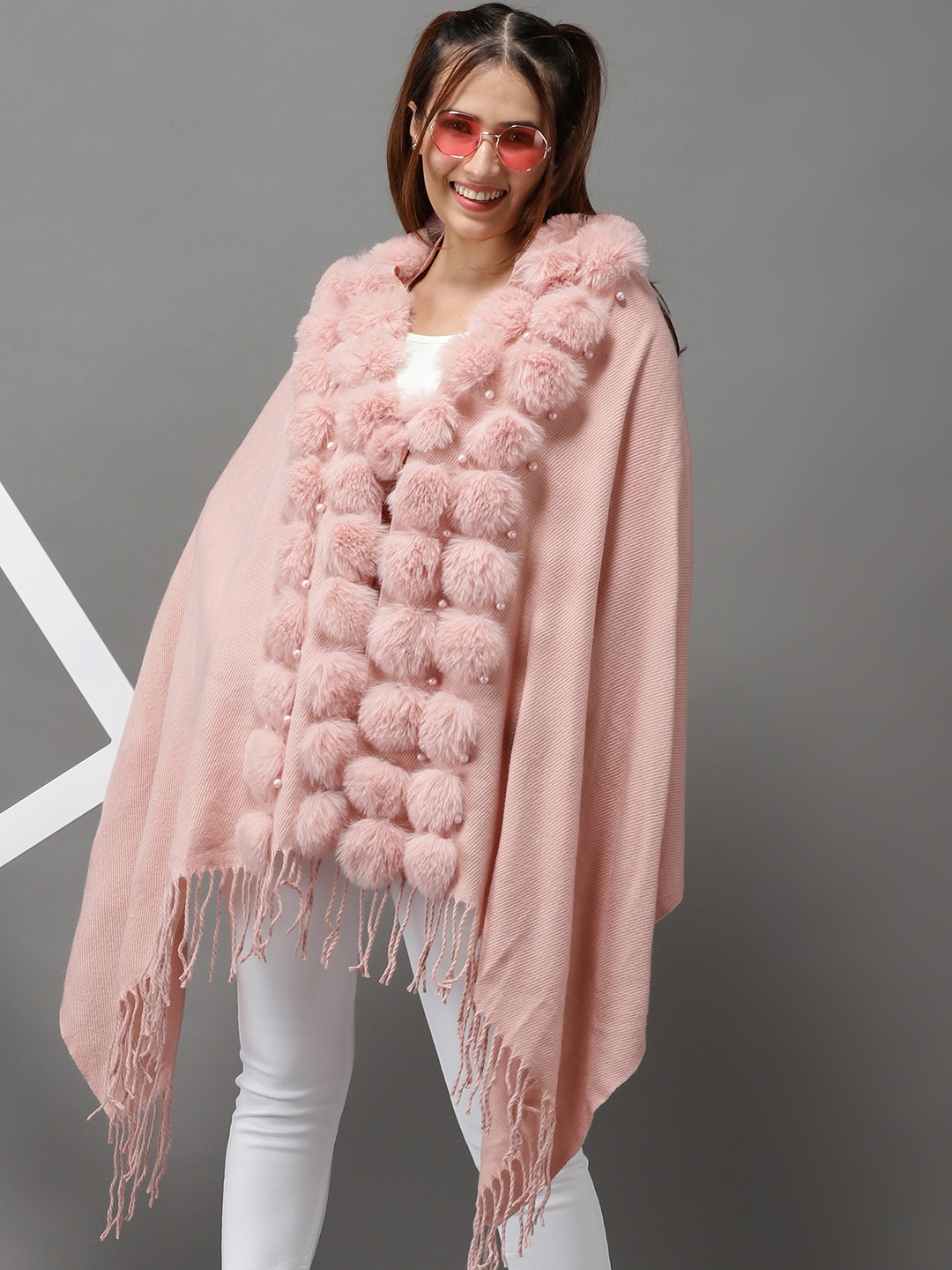 

SHOWOFF Women Pink Longline Poncho