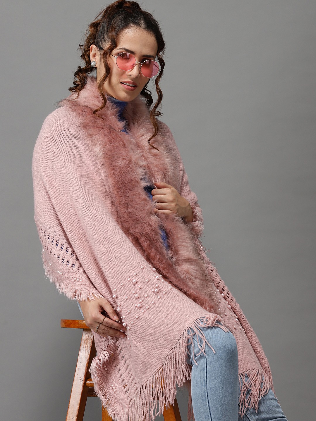 

SHOWOFF Women Mauve Longline Poncho