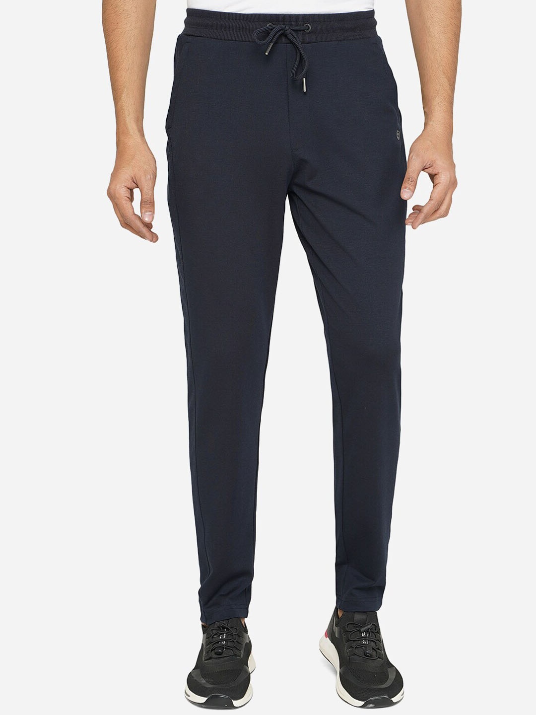 

JADE BLUE Men Navy Blue Slim Fit Cotton Track Pants