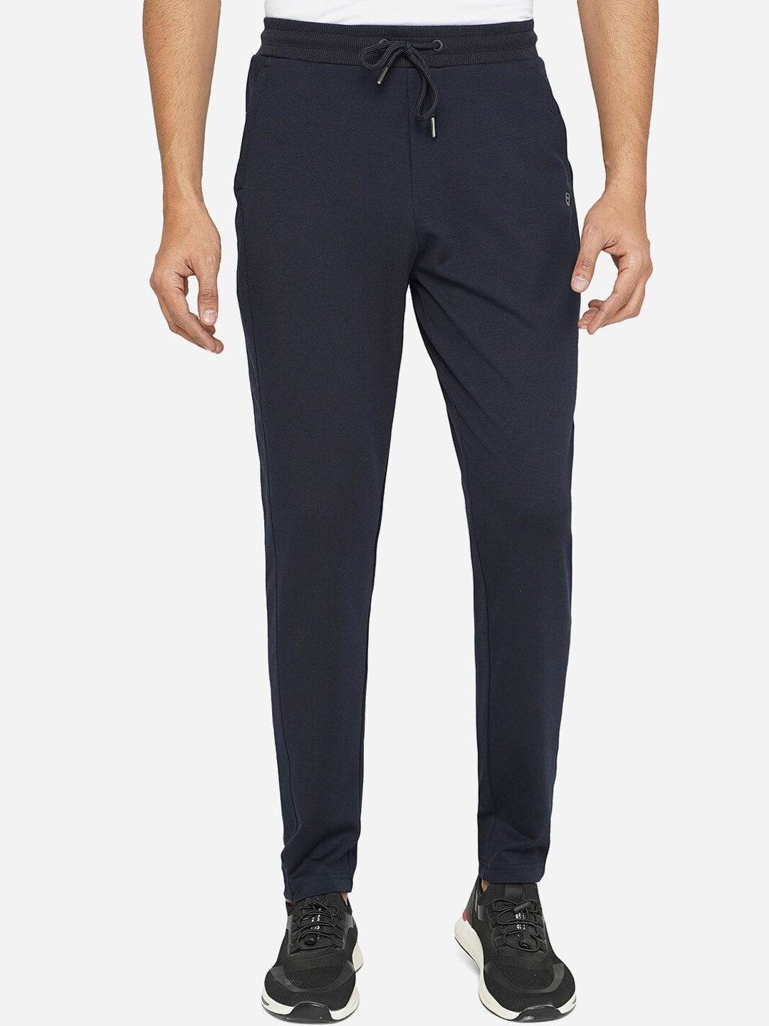 

JADE BLUE Men Navy Blue Slim Fit Cotton Track Pants