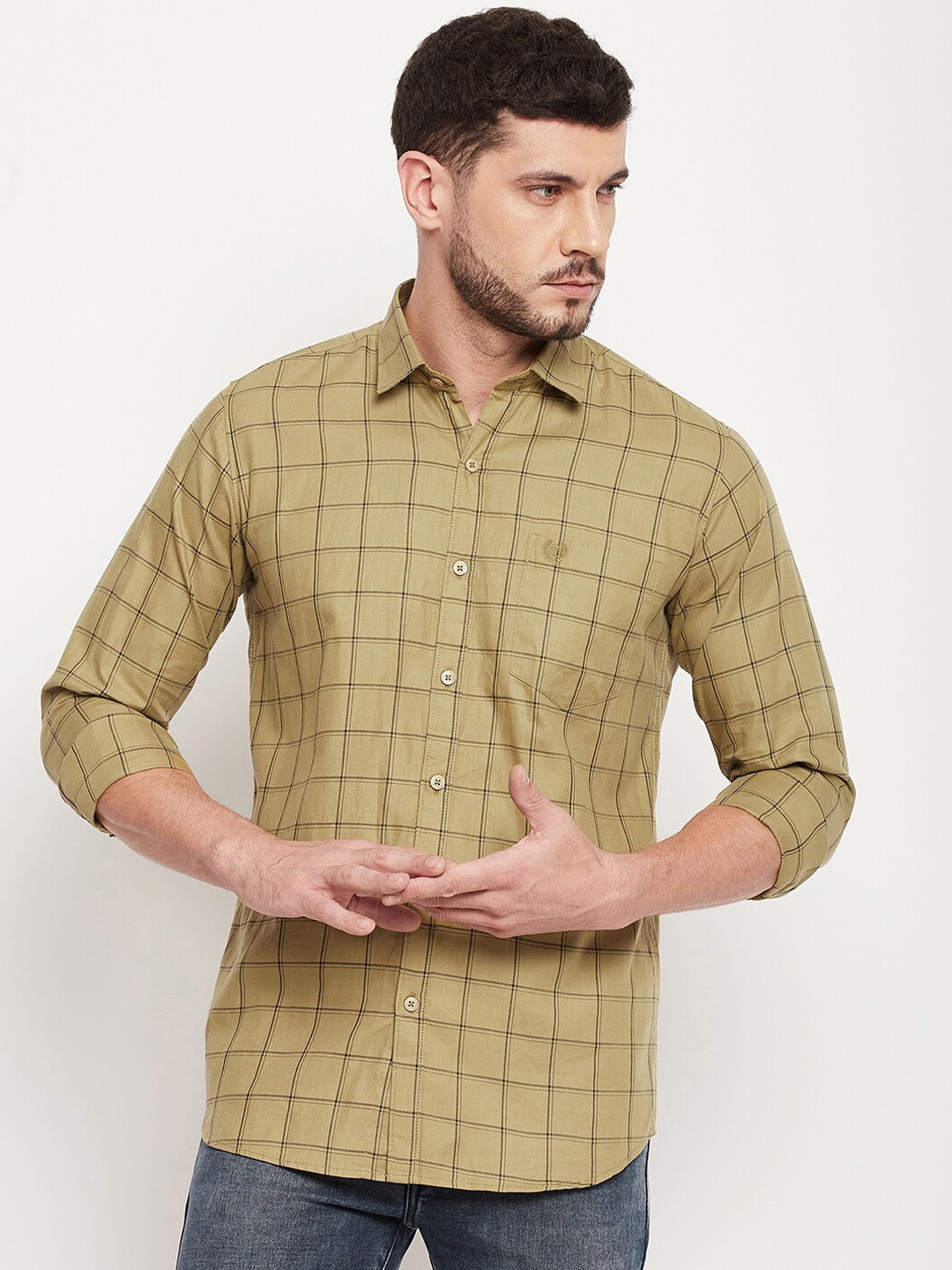 

Duke Checked Cotton Long Sleeves Casual Shirt, Khaki