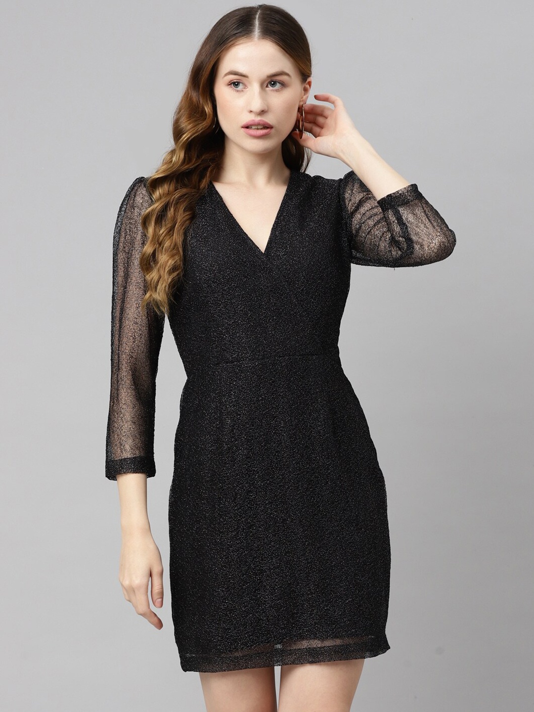 

Purple State Women Black Sheath Dress