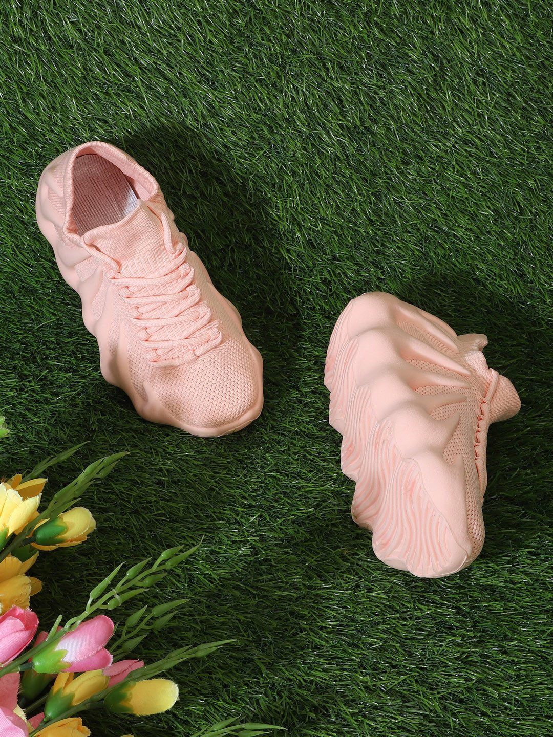 

Truffle Collection Women Pink Mesh Sneakers