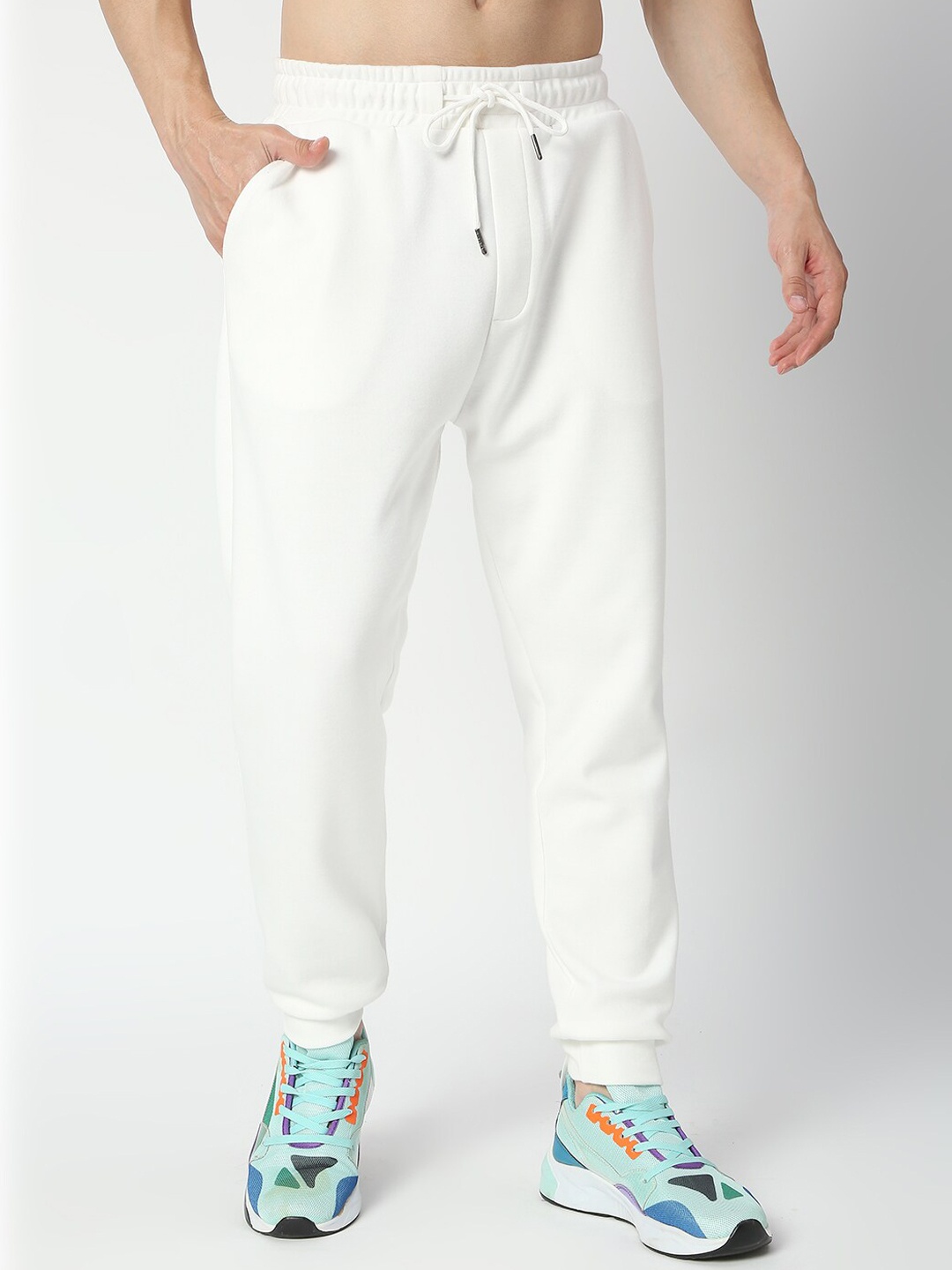 

Blamblack Men White Joggers