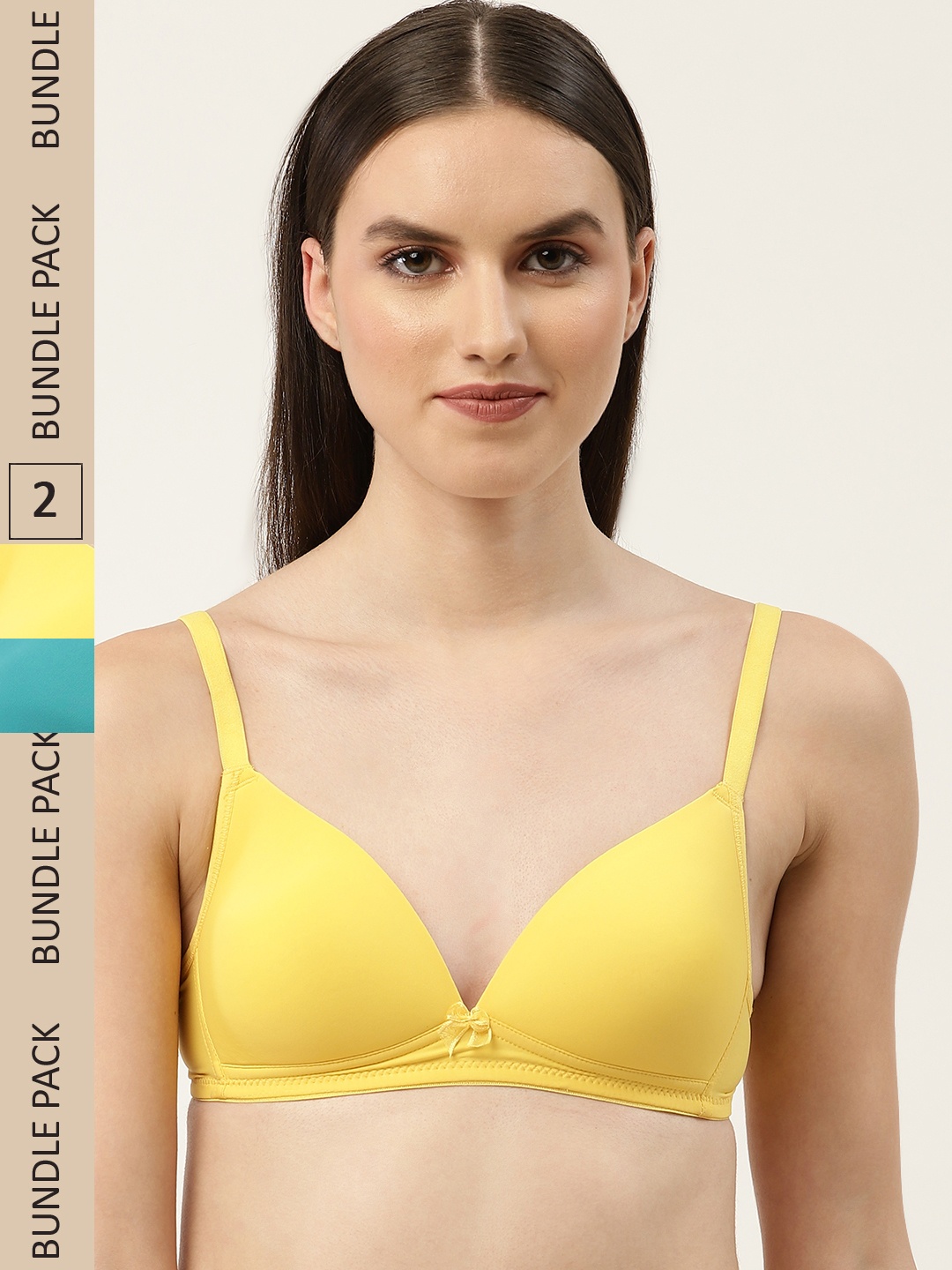 

Leading Lady Set of 2 Solid Bra - Lightly Padded, Yellow