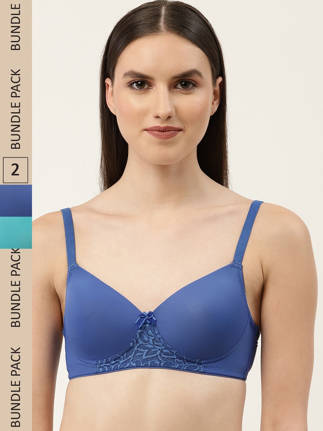 

Leading Lady Set of 2 Solid T-shirt Bra - Lightly Padded, Green