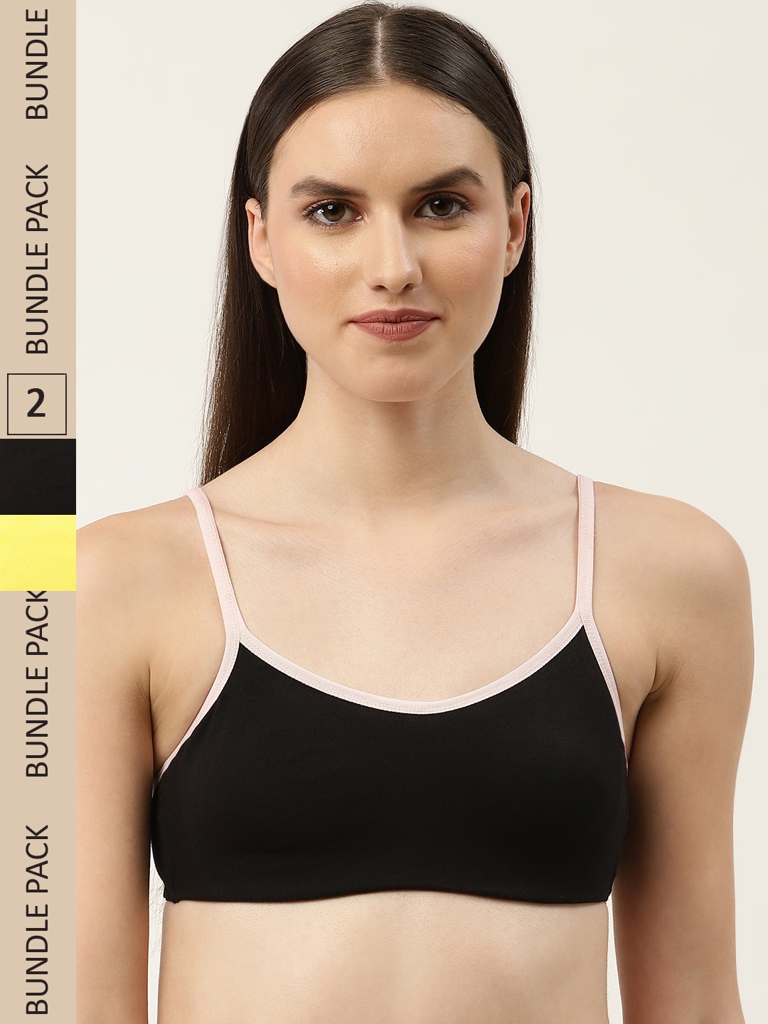 

Leading Lady Set of 2 Solid T-shirt Bra, Black