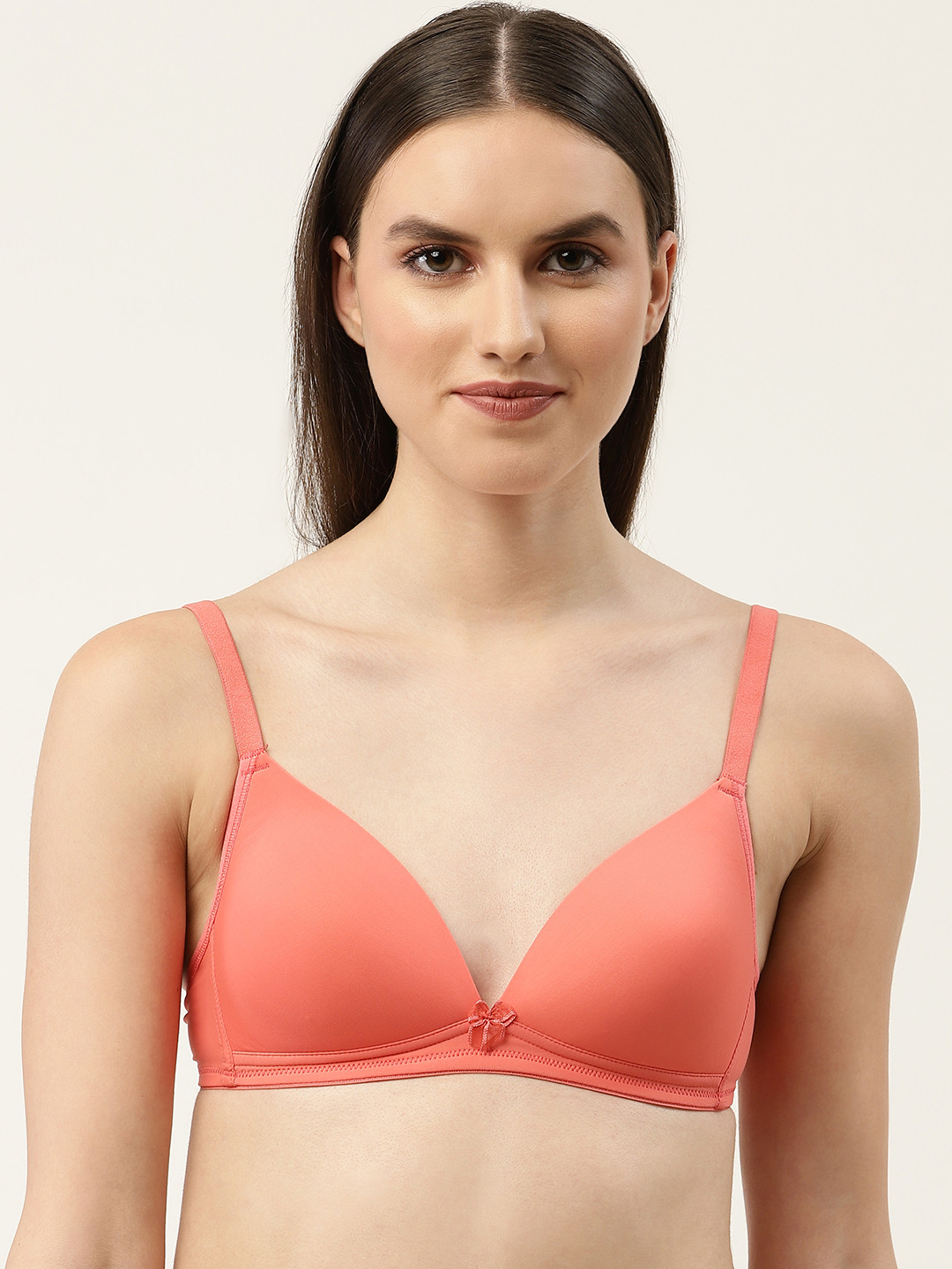 

Leading Lady Solid T-Shirt Bra - Lightly Padded, Orange