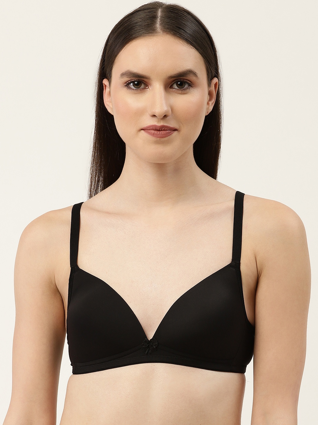 

Leading Lady Solid T-shirt Bra - Lightly Padded, Black