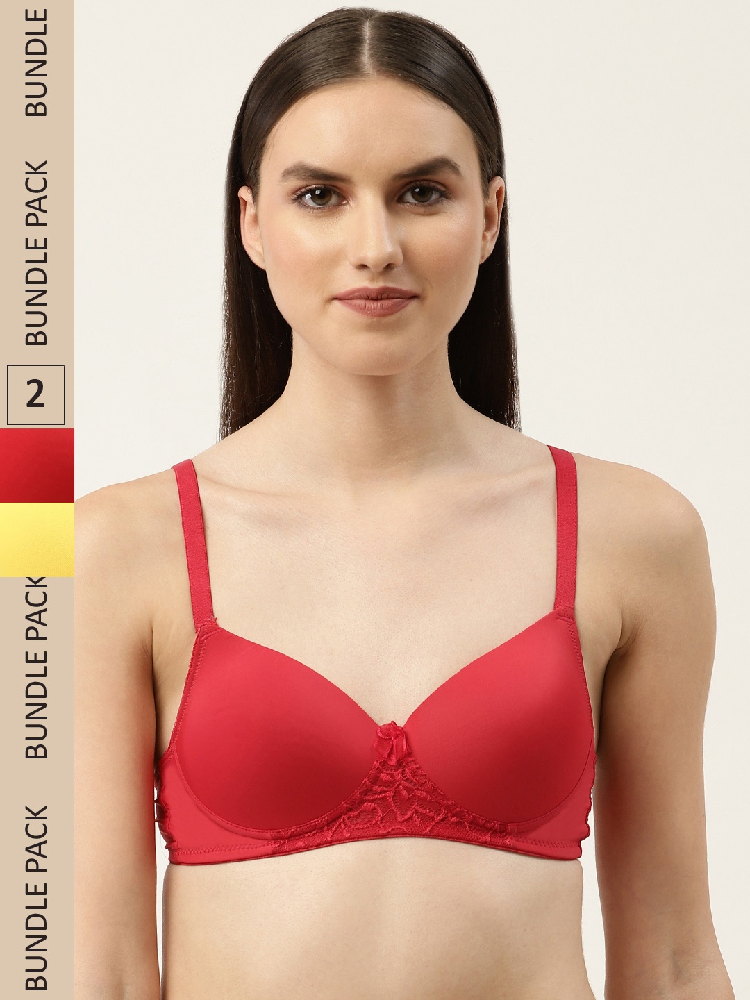 

Leading Lady Solid T-shirt Bra - Lightly Padded, Yellow