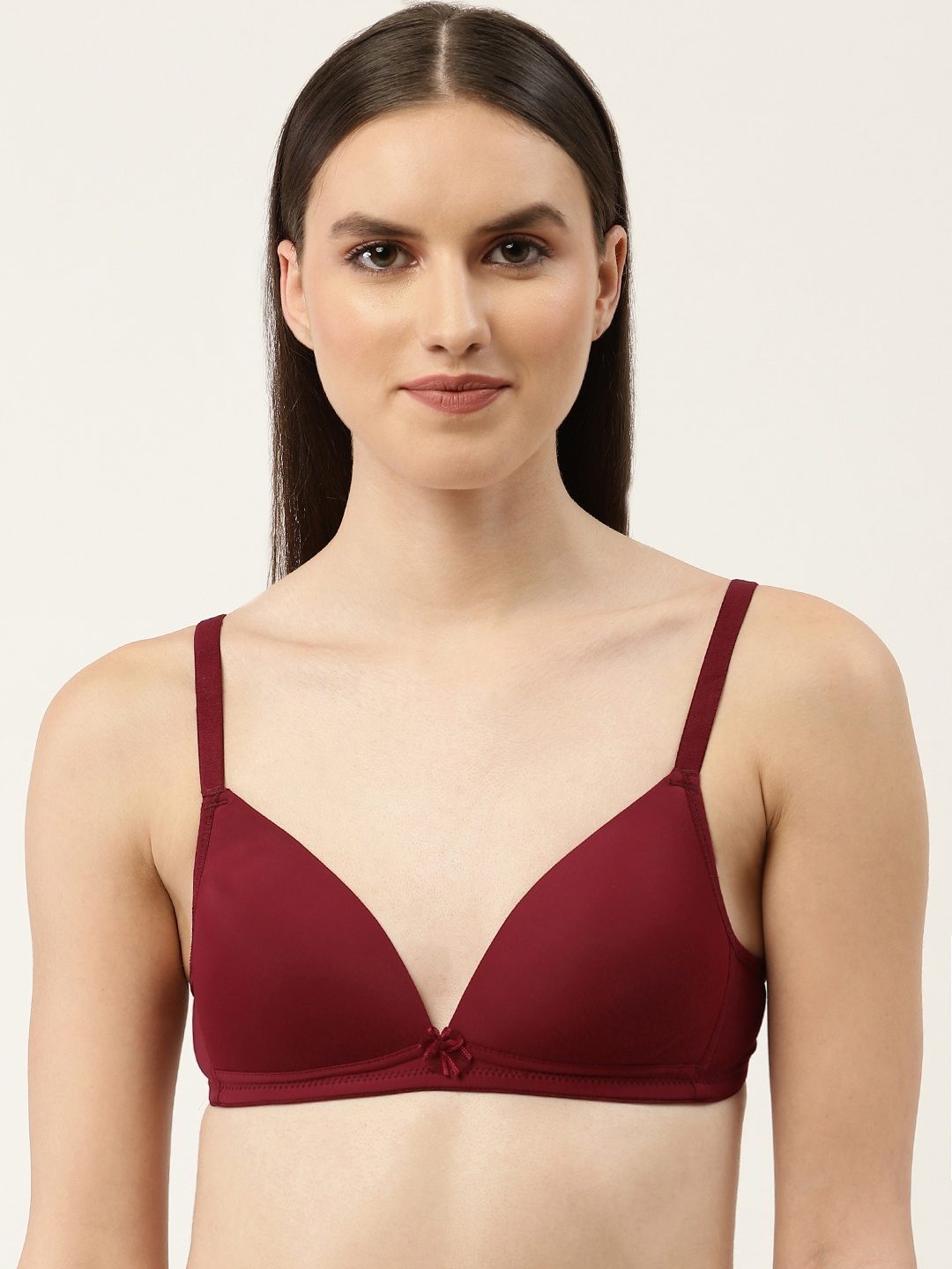 

Leading Lady Solid T-shirt Bra - Lightly Padded, Maroon