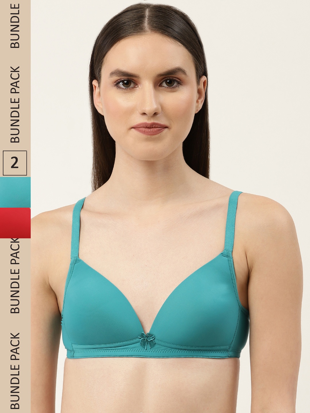 

Leading Lady Set of 2 Solid Bra - Lightly Padded, Sea green