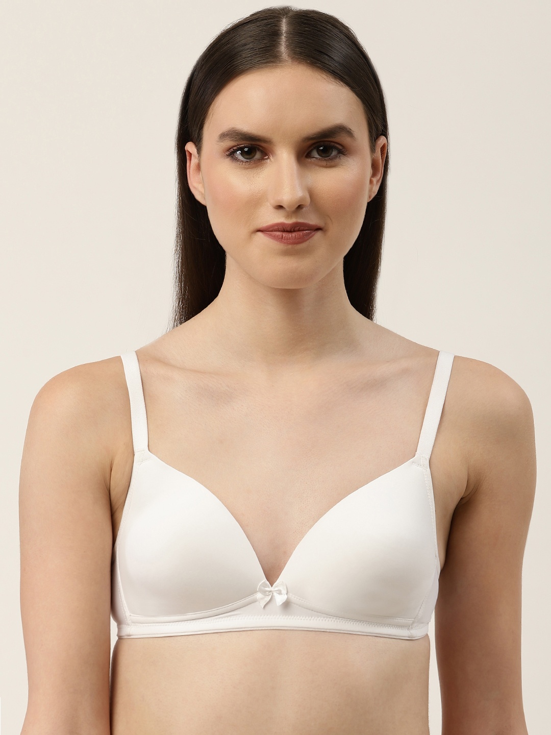 

Leading Lady Solid T-shirt Bra - Lightly Padded, White